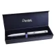 Zseléstoll, 0,35 mm, rotációs, ezüst tolltest, PENTEL "EnerGel BL-2007" fekete, ajándék kék betéttel
