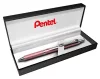 Zseléstoll, 0,35 mm, nyomógombos, rózsaszín tolltest, PENTEL "EnerGel BL-407" fekete, ajándék kék tollbetéttel
