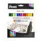 Tűfilc készlet, 0,4 mm, PENTEL "Pointliner", 12 különböző szín