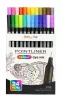 Tűfilc készlet, 0,4 mm, PENTEL "Pointliner", 24 különböző szín