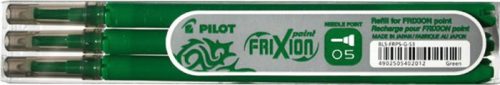 Rollertoll betét, 0,25 mm, tűhegyű, törölhető, PILOT "Frixion Point", zöld