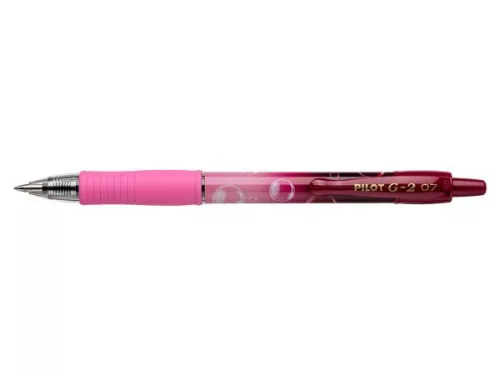 Zseléstoll, 0,32 mm, nyomógombos, PILOT "G-2 Pink Bubble", kék