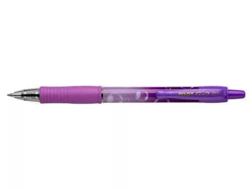 Zseléstoll, 0,32 mm, nyomógombos, PILOT "G-2 Purple Bubble", kék