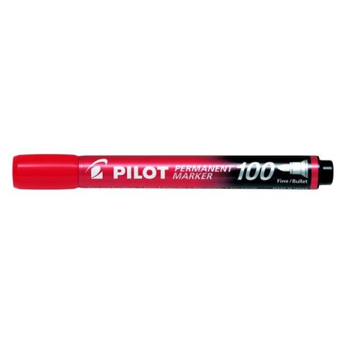 Alkoholos marker, 1-4,5 mm, kúpos, PILOT "Permanent Marker 100", piros