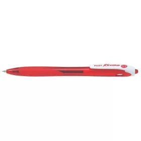   Golyóstoll, 0,22 mm, nyomógombos, PILOT "Rexgrip", piros