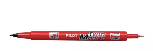 Alkoholos marker, 0,8/2 mm, kétvégű, PILOT "Twin", piros