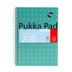 Spirálfüzet, A5, kockás, 100 lap, PUKKA PAD, "Metallic Jotta"