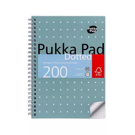 Spirálfüzet, A5, pontrácsos, 100 lap, PUKKA PAD "Metallic Jotta"