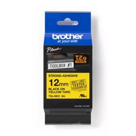   Feliratozógép szalag, 12 mm x 8 m, BROTHER, "TZe-631" sárga-fekete