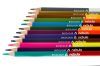 Színes ceruza készlet, kétvégű, háromszögletű, NEBULO, 24 különböző szín