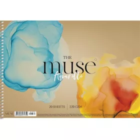   Vázlatfüzet, spirál, A4, akvarell, 220 g, 20 lap, SHKOLYARYK "Aquarelle Muse"