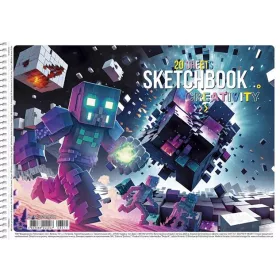   Vázlatfüzet, spirál, A4, 100 g, 20 lap, SHKOLYARYK "Creativity"