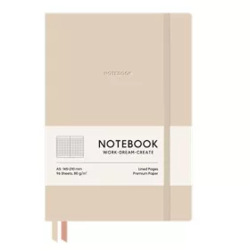   Jegyzetfüzet, A5, kockás, 96 lap, puhafedeles, SHKOLYARYK "Genius", Latte