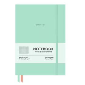   Jegyzetfüzet, A5, kockás, 96 lap, puhafedeles, SHKOLYARYK "Genius", Türkiz