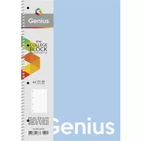   Spirálfüzet, A4, kockás, 80 lap, PP borító, SHKOLYARYK "Genius Pastel", vegyes