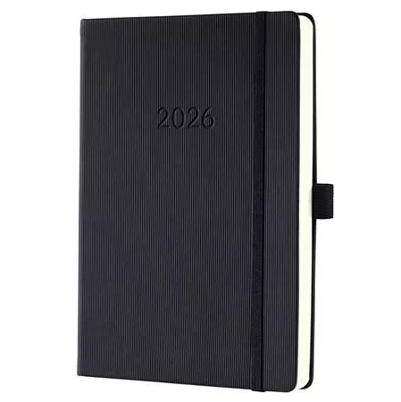 Naptár, A5, napi, 2026, kemény borító, SIGEL "Conceptum", fekete