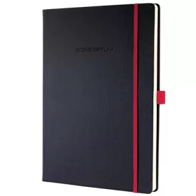 Jegyzetfüzet, exkluzív, A4, vonalas, 97 lap, keményfedeles, SIGEL "Conceptum Red Edition", fekete-piros
