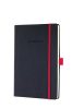 Jegyzetfüzet, exkluzív, A5, vonalas, 97 lap, keményfedeles, SIGEL "Conceptum Red Edition", fekete-piros