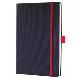 Jegyzetfüzet, exkluzív, A5, vonalas, 97 lap, keményfedeles, SIGEL "Conceptum Red Edition", fekete-piros