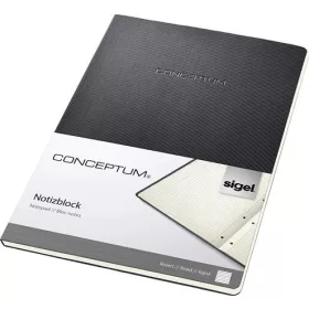   Füzet, exkluzív, A4, vonalas, 60 lap, keményfedeles, SIGEL "Conceptum", fekete