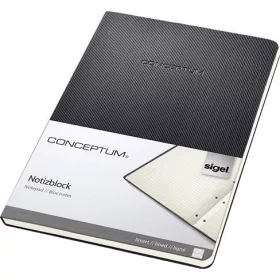   Füzet, exkluzív, A5, vonalas, 60 lap, keményfedeles, SIGEL "Conceptum", fekete