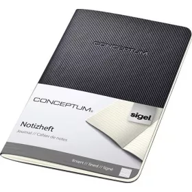   Füzet, exkluzív, A6, vonalas, 32 lap, puhafedeles, SIGEL "Conceptum", fekete