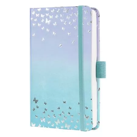 Naptár, A6, heti, 2026, kemény borító, SIGEL "Jolie", Butterfly Confetti Sky