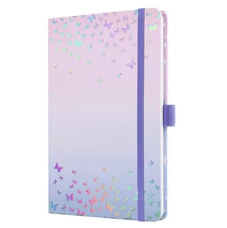 Naptár, A5, heti, 2026, kemény borító, SIGEL "Jolie", Butterfly Confetti Candy