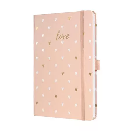 Jegyzetfüzet, exkluzív, 135x203 mm, vonalas, 87 lap, keményfedeles, SIGEL "Jolie", Rose Love
