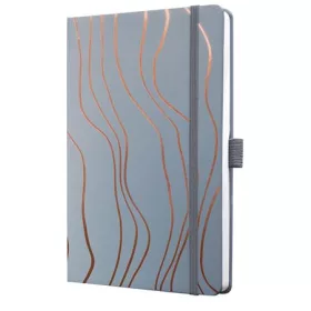   Jegyzetfüzet, exkluzív, 135x203 mm, vonalas, 87 lap, keményfedeles, SIGEL "Jolie", Grey Meringue