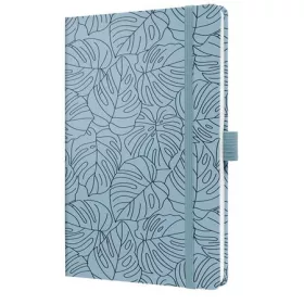 Jegyzetfüzet, exkluzív, 135x203 mm, vonalas, 87 lap, keményfedeles, SIGEL "Jolie", Blue Monstera