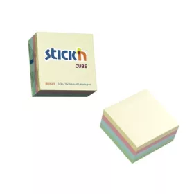   Öntapadó kockatömb, 76x76mm, 400 lap, STICK N, pasztell szivárvány