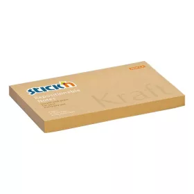   Öntapadó jegyzettömb, 76x127 mm, 100 lap, STICK N "Kraft Notes", barna