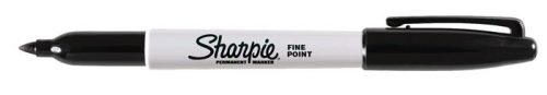Alkoholos marker, 1 mm, kúpos, SHARPIE "Fine Point", fekete