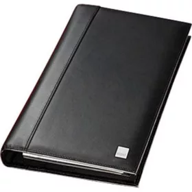   Névjegytartó, bőr, 160 db-os, gyűrűs, SIGEL "Torino", fekete