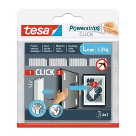   Akasztó, öntapadó, L méret, TESA "Powerstrips CLICK"