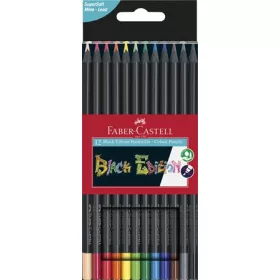   Színes ceruza készlet, háromszögletű, FABER-CASTELL "Black Edition", 12 különböző szín