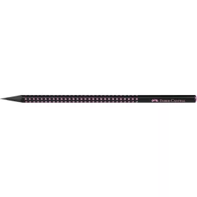 Grafitceruza, B, háromszögletű, FABER-CASTELL, "Sparkle Midnight", fekete/rózsaszín
