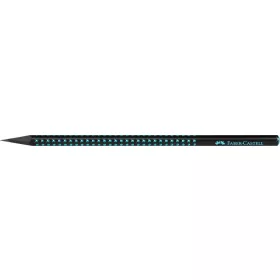 Grafitceruza, B, háromszögletű, FABER-CASTELL, "Sparkle Midnight", fekete/óceánkék