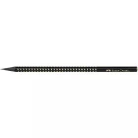 Grafitceruza, B, háromszögletű, FABER-CASTELL, "Sparkle Midnight", fekete/arany