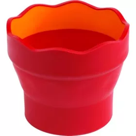   Ecsettál, műanyag, FABER-CASTELL "Click&Go", piros