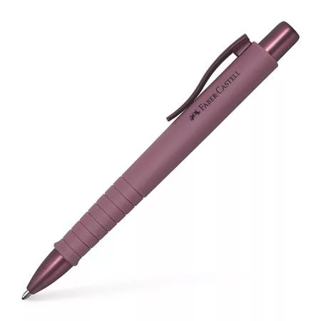 Golyóstoll, 1 mm, XB, nyomógombos tolltest, bordó tolltest, FABER-CASTELL "Poly Ball Urban", kék