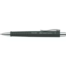   Golyóstoll, 0,7 mm, nyomógombos fekete tolltest, FABER-CASTELL "Poly Ball", kék