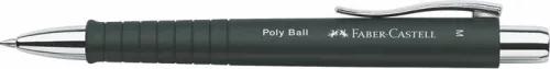 Golyóstoll, 0,7 mm, nyomógombos fekete tolltest, FABER-CASTELL "Poly Ball", kék