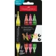 Dekormarker készlet, 1,0/3,0 mm, kétvégű, akril, FABER-CASTELL "Shake&Paint", 4 különböző neon szín