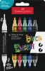 Dekormarker készlet, 1,0/3,0 mm, kétvégű, akril, FABER-CASTELL "Shake&Paint", 6 különböző szín