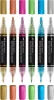 Dekormarker készlet, 1,0/3,0 mm, kétvégű, akril, FABER-CASTELL "Shake&Paint", 6 különböző metál szín