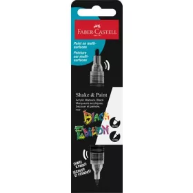   Dekormarker, 1,0/3,0 mm, kétvégű, akril, FABER-CASTELL "Shake&Paint", fekete