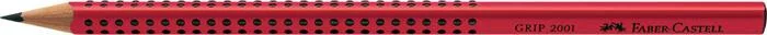 Grafitceruza, B, háromszögletű, FABER-CASTELL "Grip 2001", piros