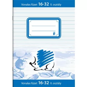   Füzet, tűzött, A5, vonalas, 32 lap, 2. osztály, ICO "Süni", "16-32"